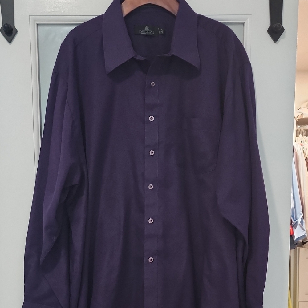 Vittorio Men's Long-Sleeve Dress Shirt - Purple